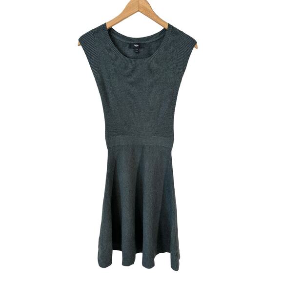 MOSSIMO Women Ribbed Knit Sweater Skater Dress Green XS Y2K Whimsigoth Casual - Picture 1 of 9